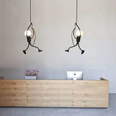 1-Light Pendant Lighting Fixtures Minimalist Style Exposed Shape Metal Hanging Lights