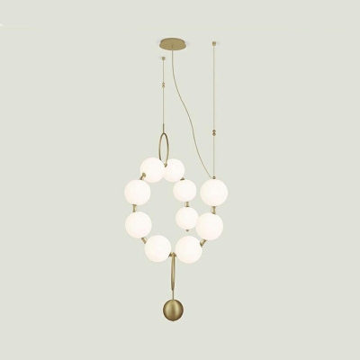 10-Light Pendant Lighting Minimalist Style Globe Shape Glass Island Lamps