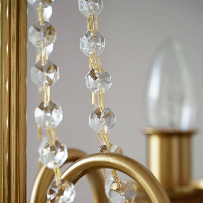 4-Light Chandelier Lamp Traditional Style Single Tier Shape Crystal Ceiling Hung Fixtures
