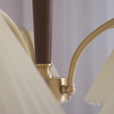 5 Lights Umbrella Shade Hanging Light Modern Style Fabric Pendant Light for Living Room