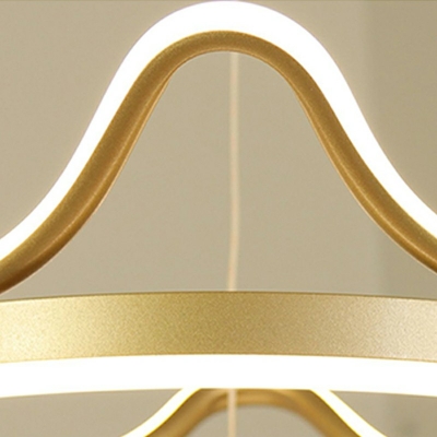 Minimalist Crown Suspended Lighting Fixture Metal Pendant Lighting Fixtures