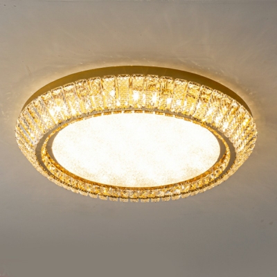 1-Light Flush Chandelier Traditional Style Dish Shape Metal Third Gear Light Ceiling Mounted Fixture