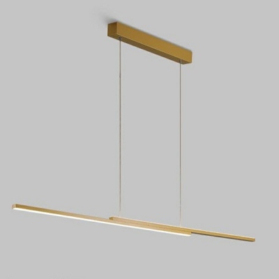 2-Light Island Light Fixture Modern Style Liner Shape Metal Hanging Pendant Lighting Fixtures