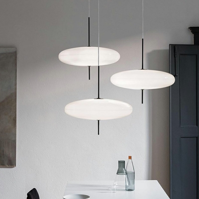 5-Light Hanging Lamp Minimalist Style Oval Shape Metal Chandelier Pendant Light