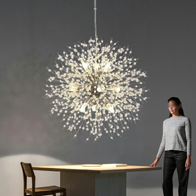 Creative Crystal Dandelion Shape Chandelier for Corridor Hall and Bedroom