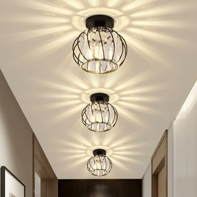 Creative Crystal Decorative Semi-Flush Mount Ceiling Fixture for Bedroom Hall and Corridor