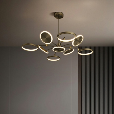Modern Style LED Chandelier Light Minimalism Style Metal Acrylic Pendant Light for Living Room