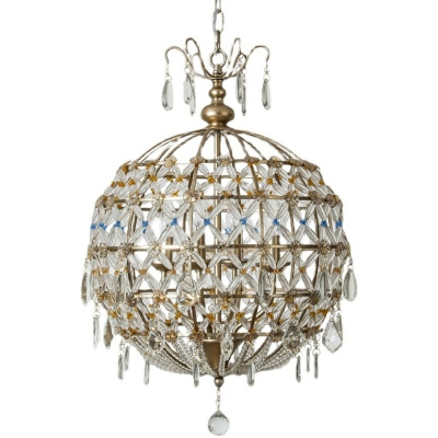 Modern Style Metal Chandelier Light 4 Lights Nordic Style Crystal Pendant Light for Living Room Dinning Room