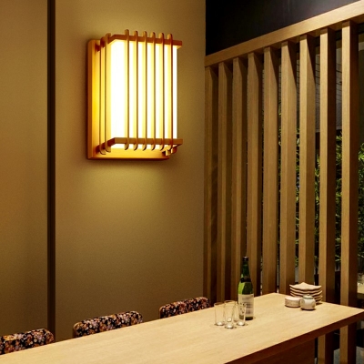 Nordic Style LED Wall Sconce Light Modern Style Wood Wall Light for Aisle Courtyard