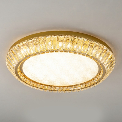 1-Light Flush Chandelier Traditional Style Dish Shape Metal Third Gear Light Ceiling Mounted Fixture