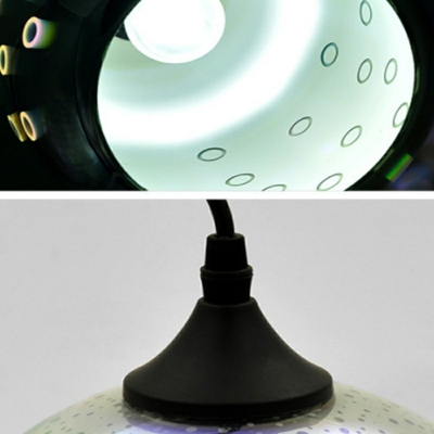 1-Light Hanging Lamp Minimalist Style Oval Shape Metal Down Lighting Pendant