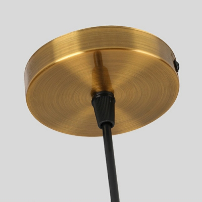 1-Light Hanging Light Fixtures Asian Style Hat Shape Rattan Down Lighting