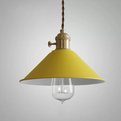 1-Light Hanging Light Fixtures Simplicity Style Cone Shape Metal Pendant Lighting