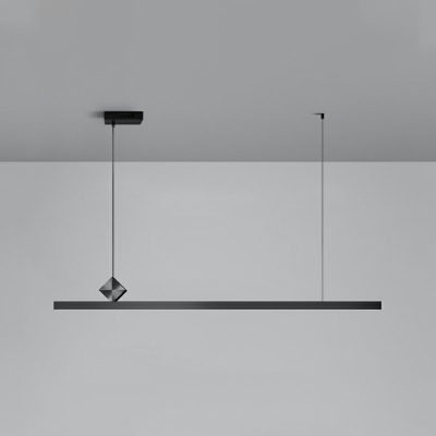 1-Light Island Pendants Modern Style Liner Shape Metal Hanging Chandelier Light