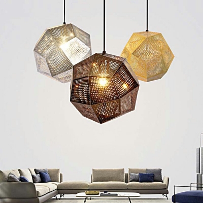 1-Light Pendant Lighting Minimalist Style  Geometry Shape Metal Hanging Light