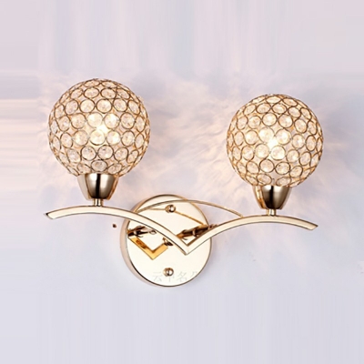 2-Light Sconce Light Fixtures Modernist Style Globe Shape Metal Wall Mounted Lights