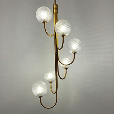 6-Light Suspension Pendant Light Modernist Style Globe Shape Metal Chandelier Lights