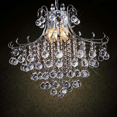 Faceted Crystal Balls Chandelier Lighting Fixtures Metal Elegant Modern Ceiling Chandelier for Living Room