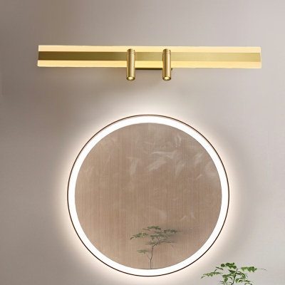 Industrial Wall Mounted Mirror Front Vintage Gold Linear Sconce Light Fixtures for Bathroom