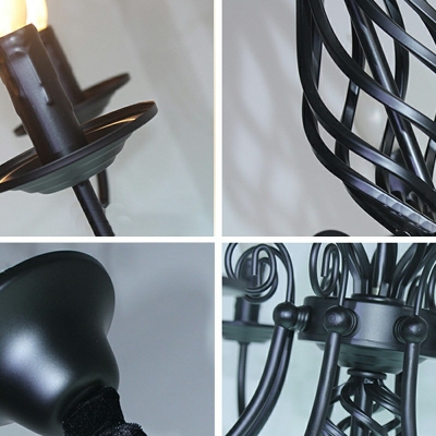 Metal 6 Lights Modern Chandelier Lighting Fixtures Living Room Hanging Pendnant Lamps