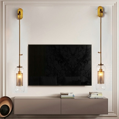 Modern Glass Wall Mounted Lighting 1 Light Wall Light Sconce for Living Room