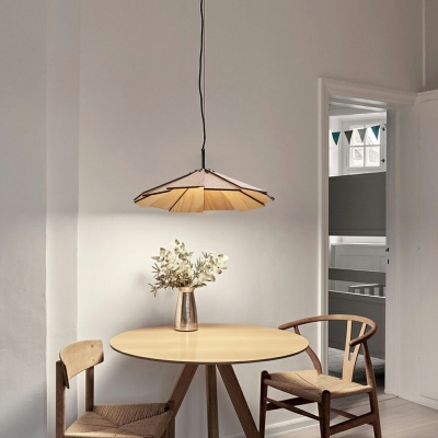 Modern Style LED Pendant Light Japanese Style Minimalism Wood Warm Light Hanging Light for Dinning Room