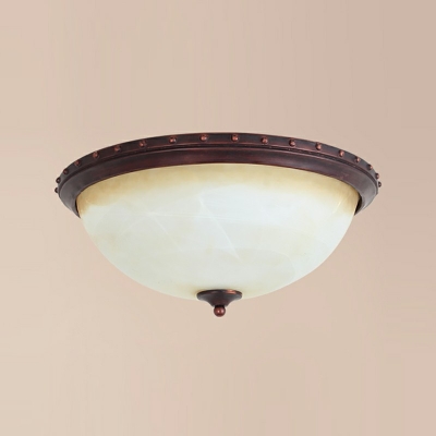 1-Light Flush Mount Lamp ​Traditional Style Dome Shape Metal Ceiling Light Fixtur