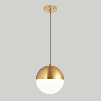 1-Light Pendant Lighting Fixtures Modern Style Globe Shape Metal Hanging Ceiling Lights