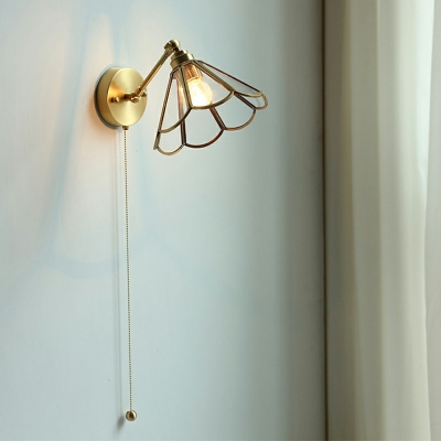 1-Light Sconce Lamp Minimal Style Cone Shape Metal Wall Lighting Fixtures