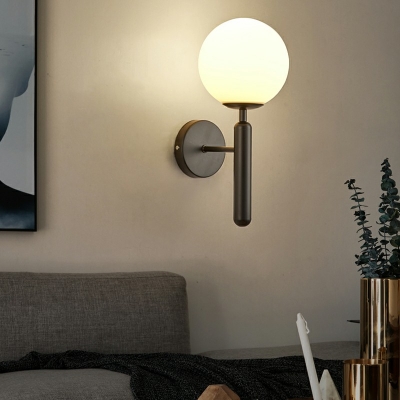 1-Light Sconce Light Fixtures Antique Style Ball Shape Metal Wall Lighting Ideas