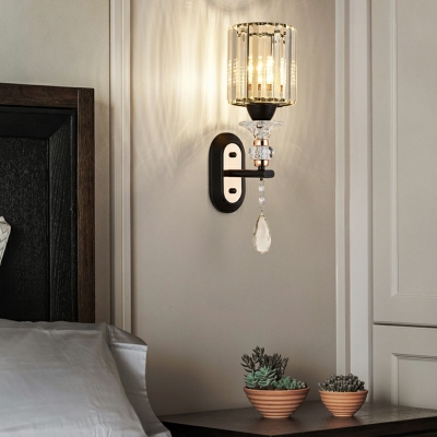 1-Light Sconce Light Modernist Style Cylinder Shape Metal Wall Mounted Lighting
