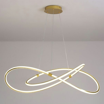 2-Light Chandelier Light Fixture Modern Style Circle Shape Metal Hanging Pendant Lights