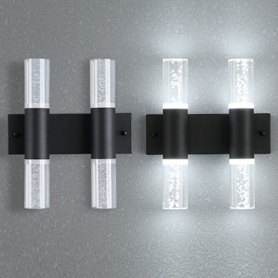 4 Lights Cylinder Shade Wall Sconce Lighting Modern Style Acrylic Led Wall Sconce for Living Room