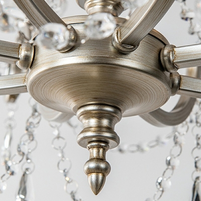 Chrome 8 Lights Crystal Chandelier Pendant Light Traditional Vintage Ceiling Suspension Lamps