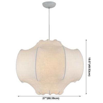 Contemporary Down Lighting Silk Shade Hanging Light Fixtures for Living Room Bedroom