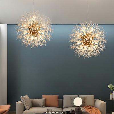Creative Crystal Decorative Chandelier Dandelion Shape Light for Bedroom Hall and Corridor
