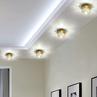 Creative Crystal Decorative Semi-Flush Mount Ceiling Fixture for Bedroom Corridor and Hall