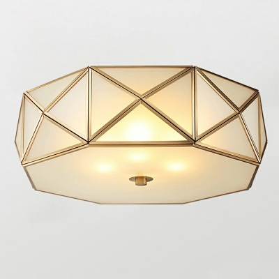 Creative Glass Colonial Style Flushmount Light for Corridor Hallway and Bedroom