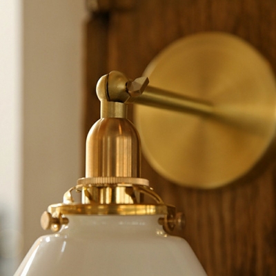 Industrial Wall Mounted Light Fixture Brass and Glass 1 Light Vintage Light Sconces for Bedroom