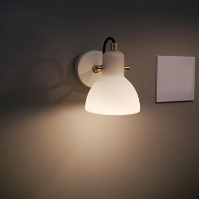 Industrial Wall Mounted Light Fixture White Vintage Sconce Lamp for Bedroom