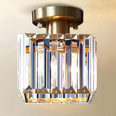 Modern Rectangle Semi Flush Mount Light Fixture Crystal Semi Flush Mount Ceiling Light