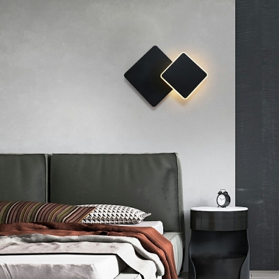Modern Style LED Wall Sconce Light Nordic Style Metal Acrylic Rotating Wall Light for Bedside Aisle