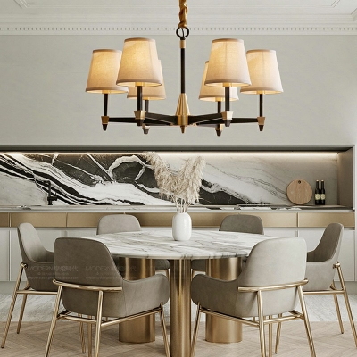 Modern Style Metal Chandelier Light Nordic Style Fabric Pendant Light for Living Room Dinning Room