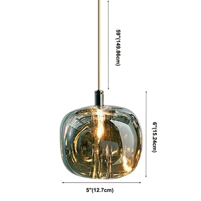 1 Light Crystal Globe Hanging Light Fixtures Modern Elegant Pendants Lighting for Dinning Room
