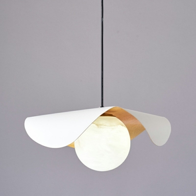 1-Light Down Lighting Pendant Minimalist Style Globe Shape Metal Ceiling Light