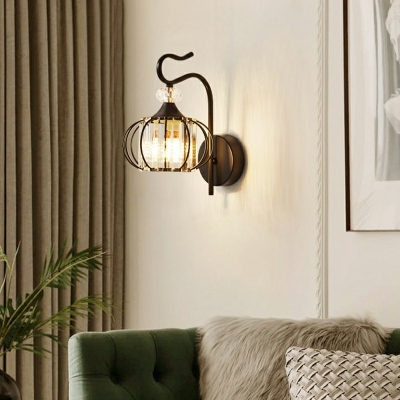 1 Light Globe Crystal Wall Mounted Light Fixture Modern Living Room Wall Sconce Lighting