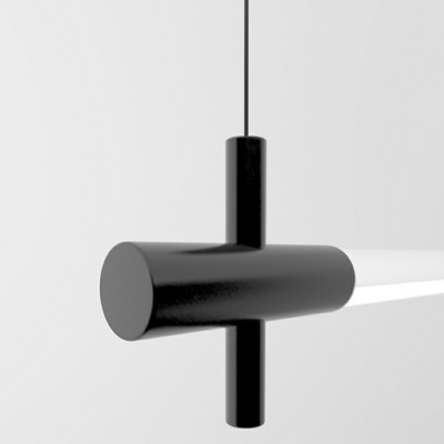 1-Light Hanging Ceiling Light Minimal Style Liner Shape Metal Island Chandelier