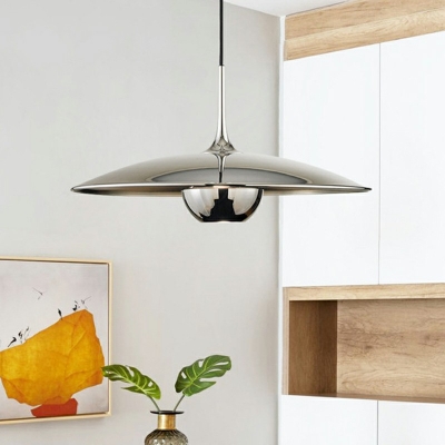 1-Light Pendant Ceiling Lights Contemporary Style Saucer Shape Metal Suspension Lamp