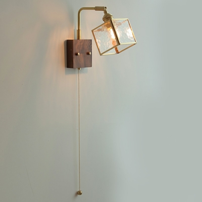 1-Light Sconce Lamp Minimal Style Square Shape Metal Wall Lighting Fixtures