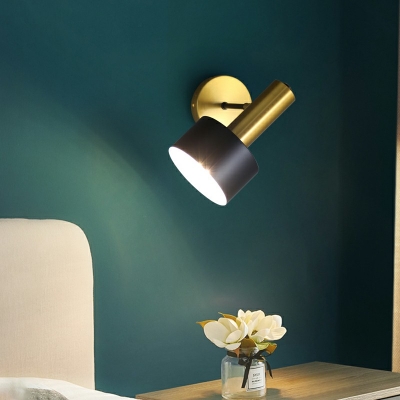 1-Light Sconce Light Modernist Style Cylinder Shape Metal Wall Mounted Lights